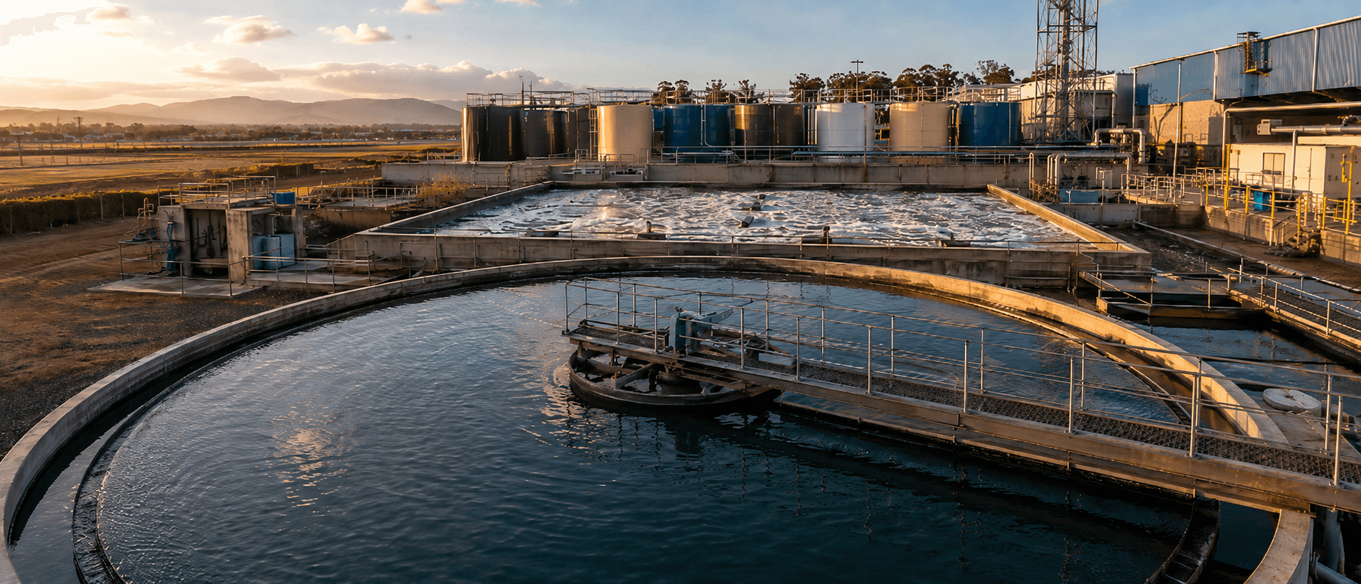 Effluent treatment plant clarifier at a Kenyan factory