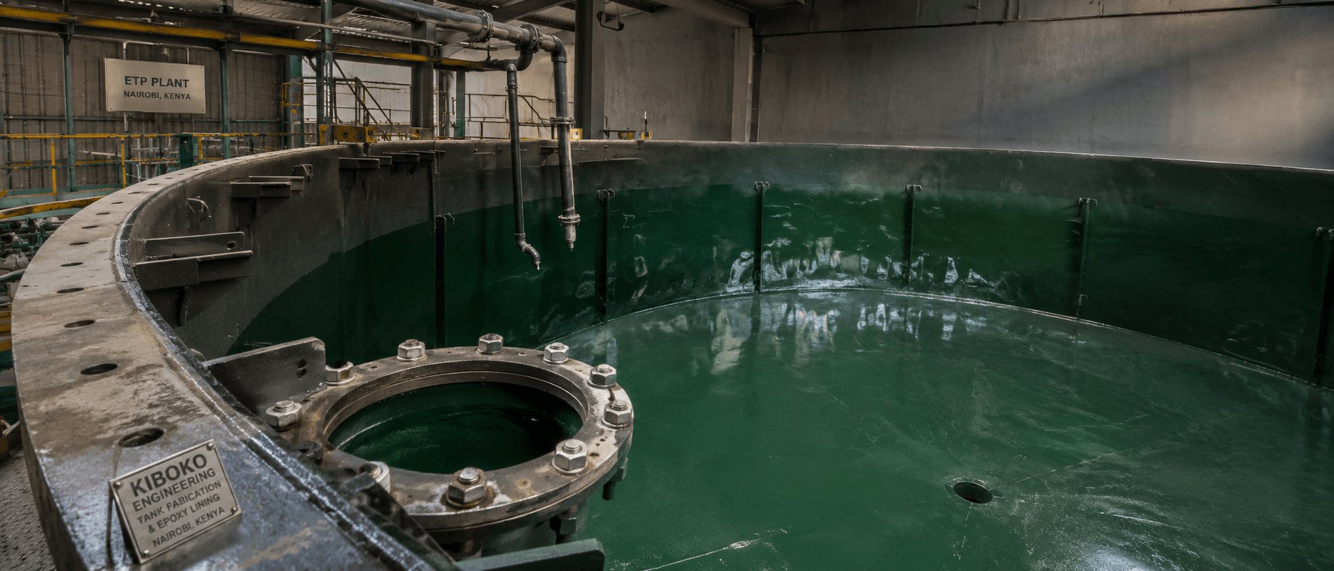 Epoxy-lined tank for chemical dosing