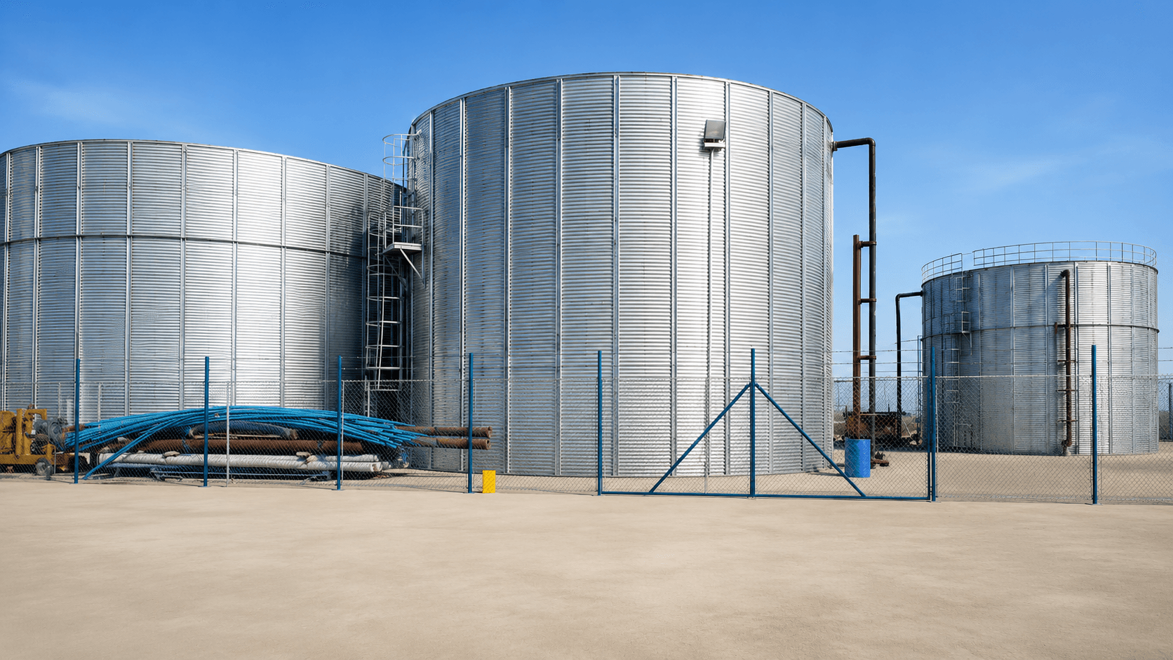 Corrugated zinc-aluminium bolted storage tanks